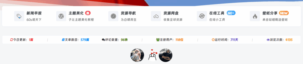 图片[1]-子比主题美化 – 数据统计条代码-玖零笔记