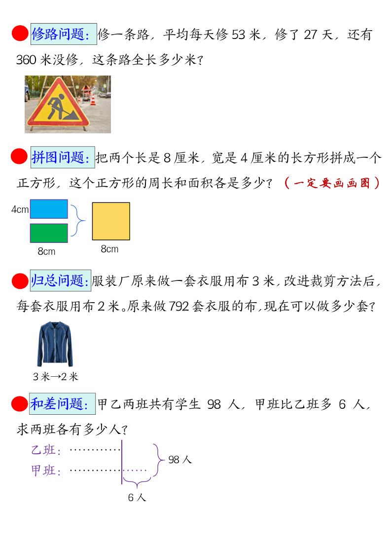 三年级下数学常考易错思维应用题专项