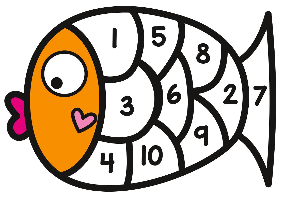 幼小衔接-小鱼数字拼图页-玖零笔记