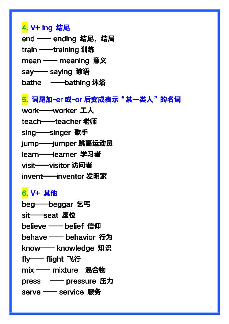 【2025秋新版】六年级英语上册《词性转换归纳汇总》，值得收藏！